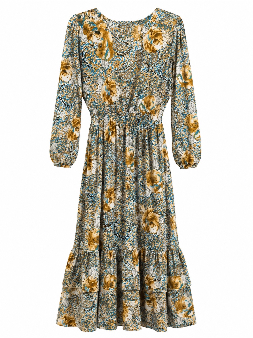 BOEMO Anthropologie floral paisley tiered maxi dress Floral Tiered Maxi Dress L - Picture 2 of 3